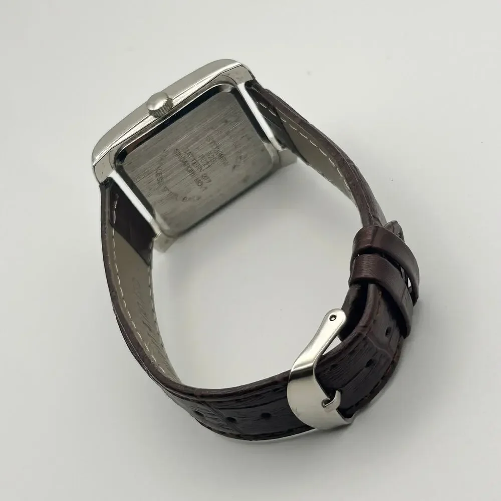 Studio Women's Wristwatch Silver Stainless Steel Brown Leather 32mm Working